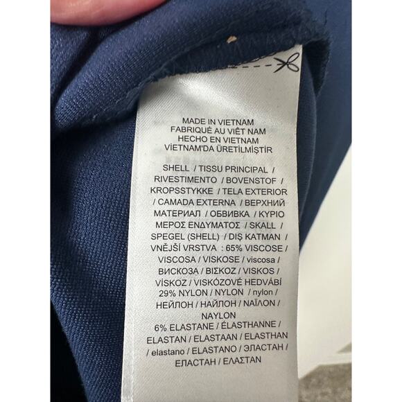 NEW Lauren Ralph Lauren 2 Ruffled Dress Tulip Sleeve Midi Navy $165 Zip B13 - Picture 5 of 7